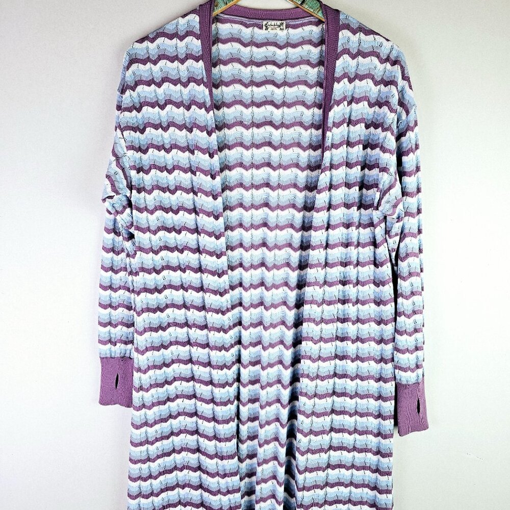 Intimately Free People Lounge Swift Open Cardigan Duster Chevron Print, Sz M - Picture 5 of 10